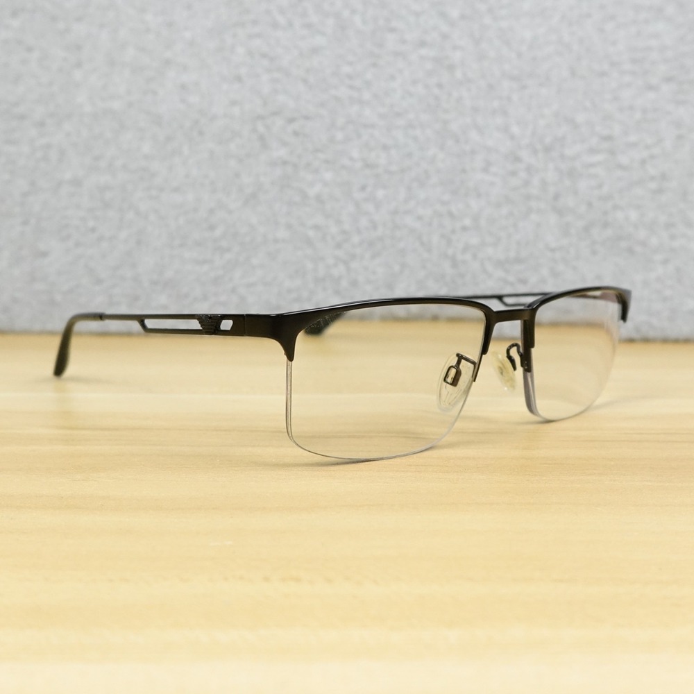 Emporio Armani EA 1143 Mens Black 3001 Half Rim Metal Eyeglass Frames 55-18-145